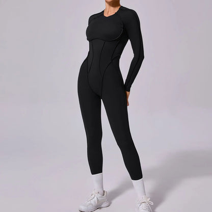 One-piece Yoga Jumpsuit Women Long Sleeved Set Quick Drying Yoga suit Gym Training Suit  Sportswear Bodysuits Women Fitness Set