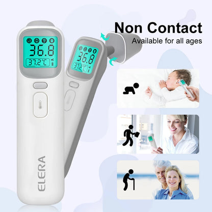 Termómetro digital infrarrojo ELERA para bebés, LCD, medición corporal, frente, oído, sin contacto, para adultos, fiebre, termómetro infrarrojo para niños. 