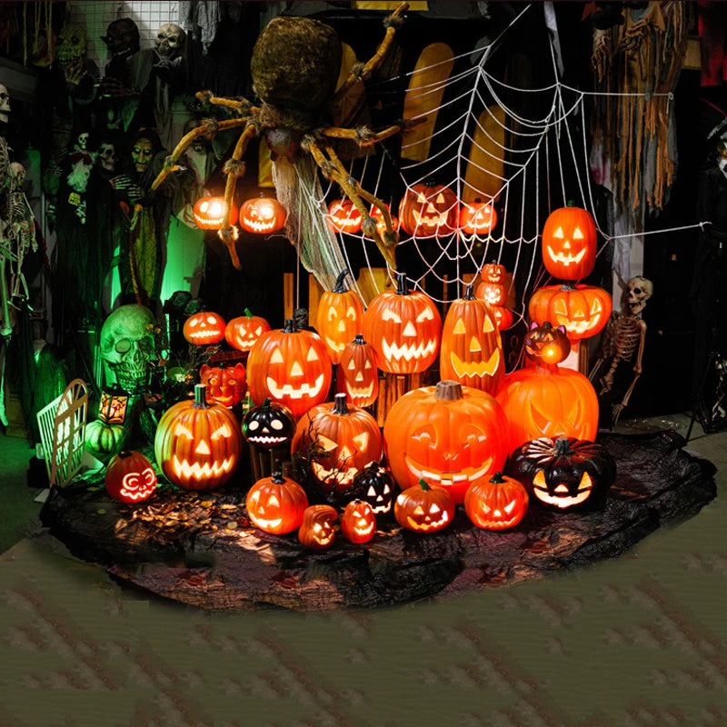 Halloween Decoration Scream Pumpkin Led Festival Accessories Decorations Bright Materials Ring Light Fairy Lights Night Outdoor