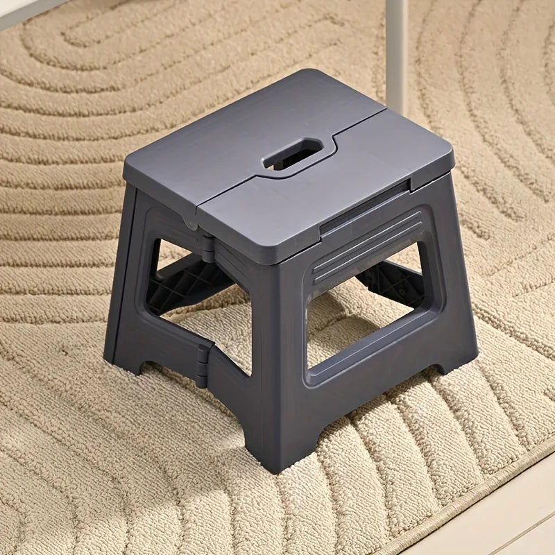 1pc Portable folding stool for outdoor adventures - durable plastic, ideal for travel and home use