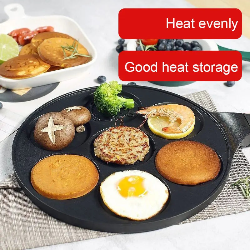 7 Cup Pancake Pan Nonstick Breakfast Griddle Dinosaur Animals Waffle Maker Pancake Mold Pan for Kids Egg Omelet Crepe Frying Pan