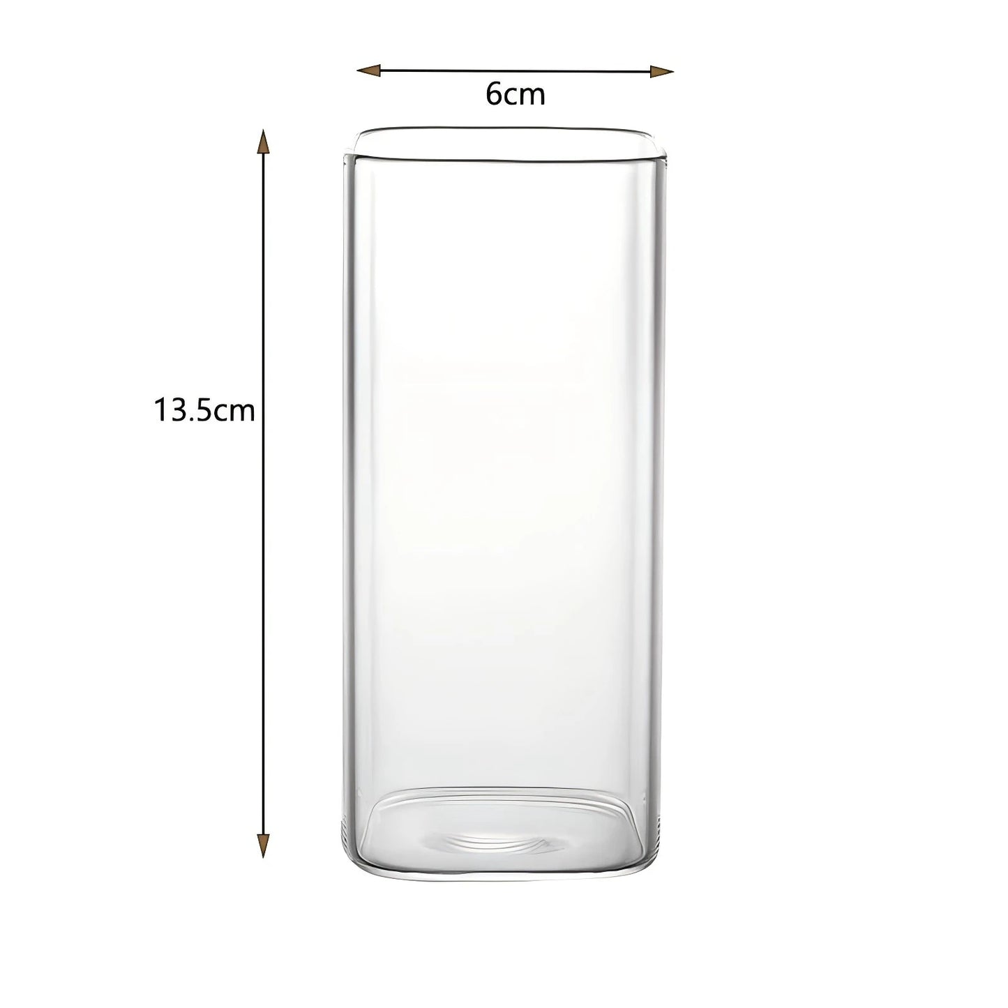 1PCS Square Heat Resistant Coffee Glass Cup With Lid and Straw Transparent Milk Tea Juice Cups Coffee Mug For Home Bar Drinkware