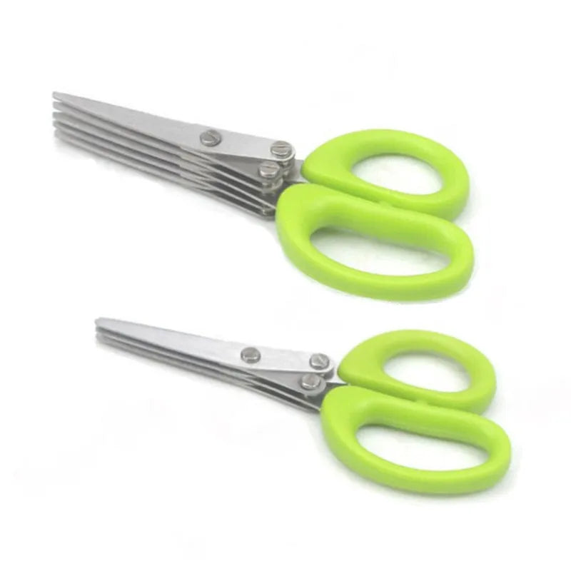 Muti-Layers Kitchen Scissors Stainless Steel Vegetable Cutter Scallion Herb Laver Spices Cooking Tool Cut Kitchen Accessories