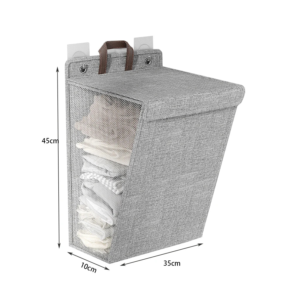 1PC Laundry Bag Organizer Foldable Storage Basket Family Dorm Goodies Dirty Clothes Storage Basket Wall Mounted