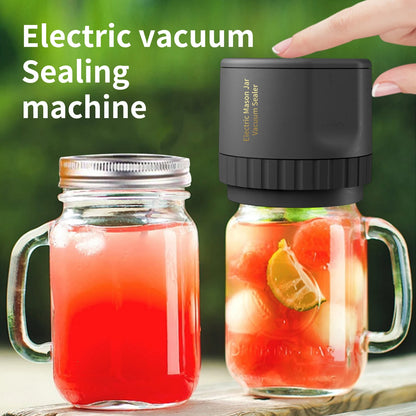 Machine à sceller sous vide électrique pour bocaux Mason, kit de mise sous vide sans fil pour bocaux Mason à ouverture large et régulière, pour le stockage des aliments