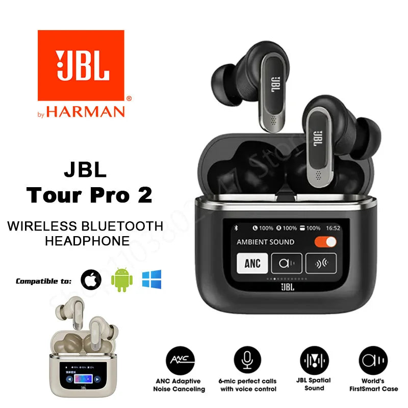 JBL Tour Pro 2 Wireless Bluetooth Noise Cancelling Earbuds