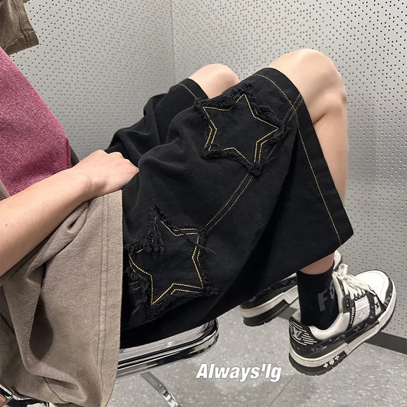 2024 Summer Shorts Men Loose spodenki meskie Vintage Denim Basic SimpleHot Sale High Waist Leisure Ulzzang Streetwear Short