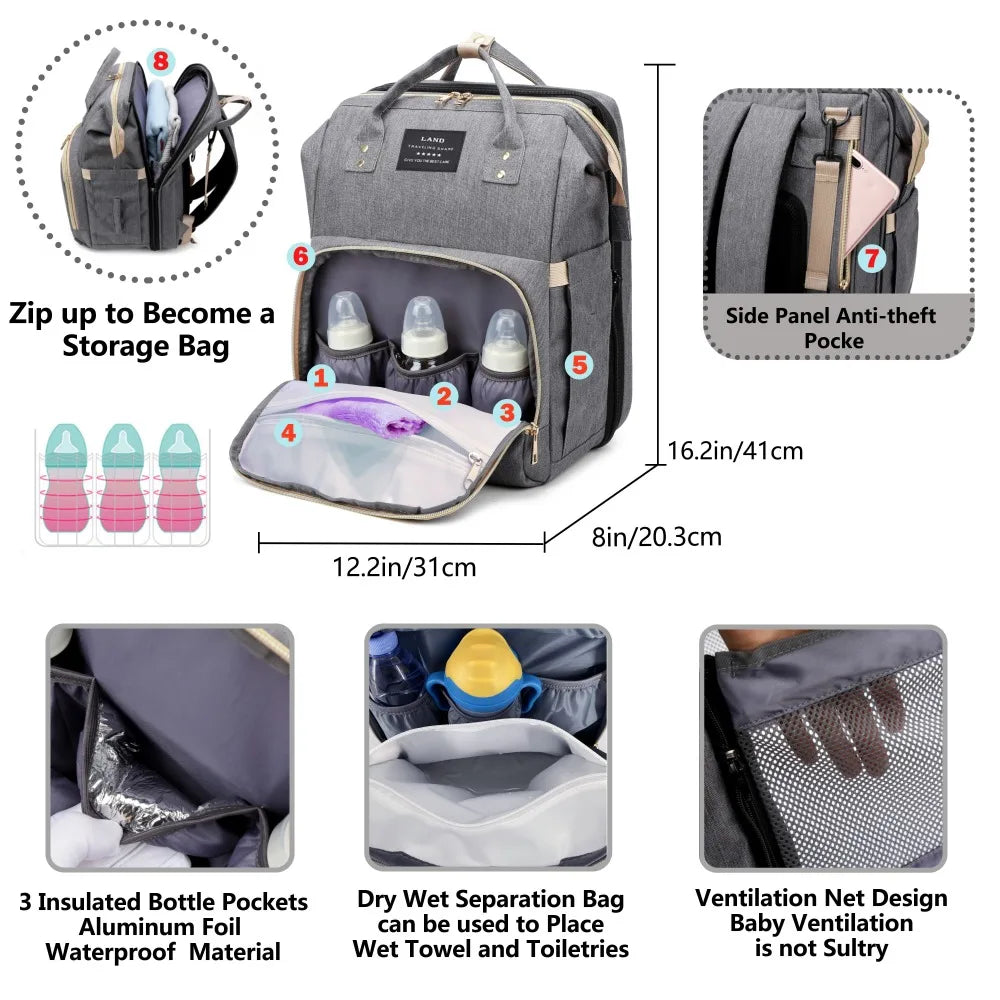 Mommy Bag Lightweight Portable Folding Crib Travel Maternity Bags