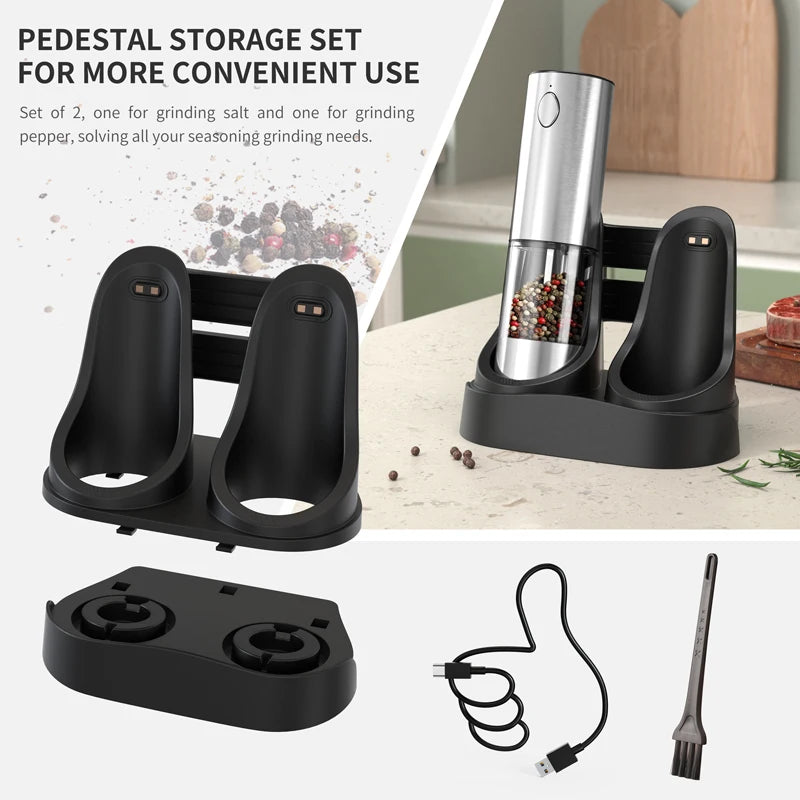 Electric Rechargeable Salt And Pepper Grinder With Adjustable Coarseness