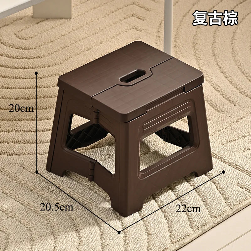 1pc Portable folding stool for outdoor adventures - durable plastic, ideal for travel and home use