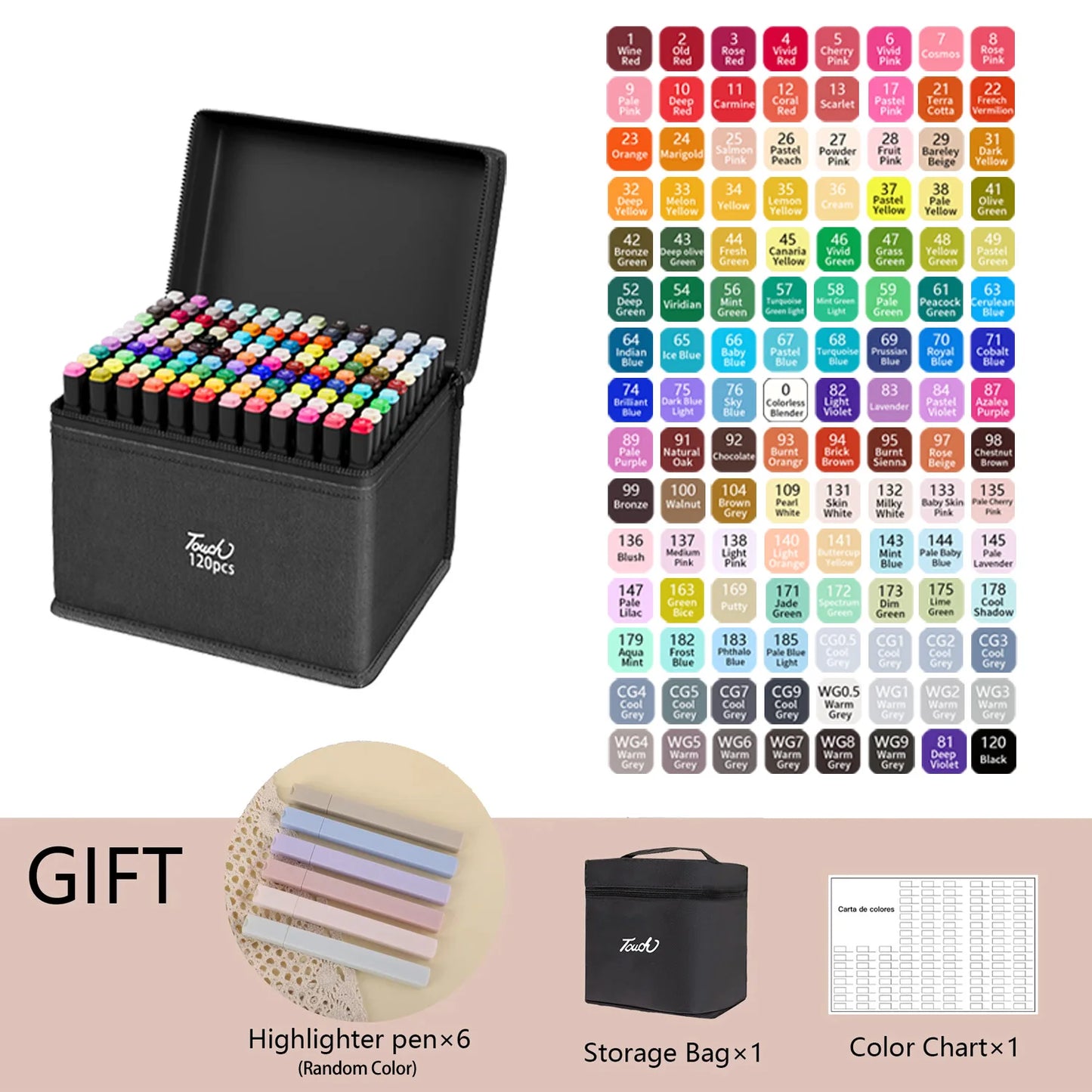 24/36/48/60/80/120/168/262 Colors Dual Tip Permanent Art Sketch Markers for Illustration