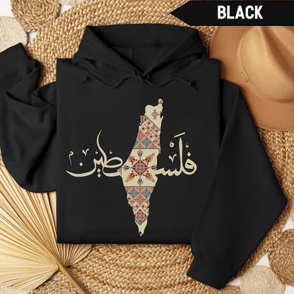 New in Hoodies Palestine Traditional Hoodie Arabic Calligraphy Sweatshirt Palestine Pullover Women Gift Activist Protest Gifts