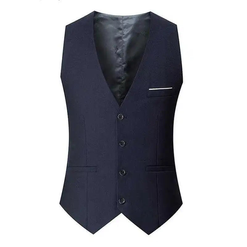 2024 Spring and Autumn New Style British Fashion Men's Suit Vest Slim Waistcoat Men's Vest Korean Style Suit Vest