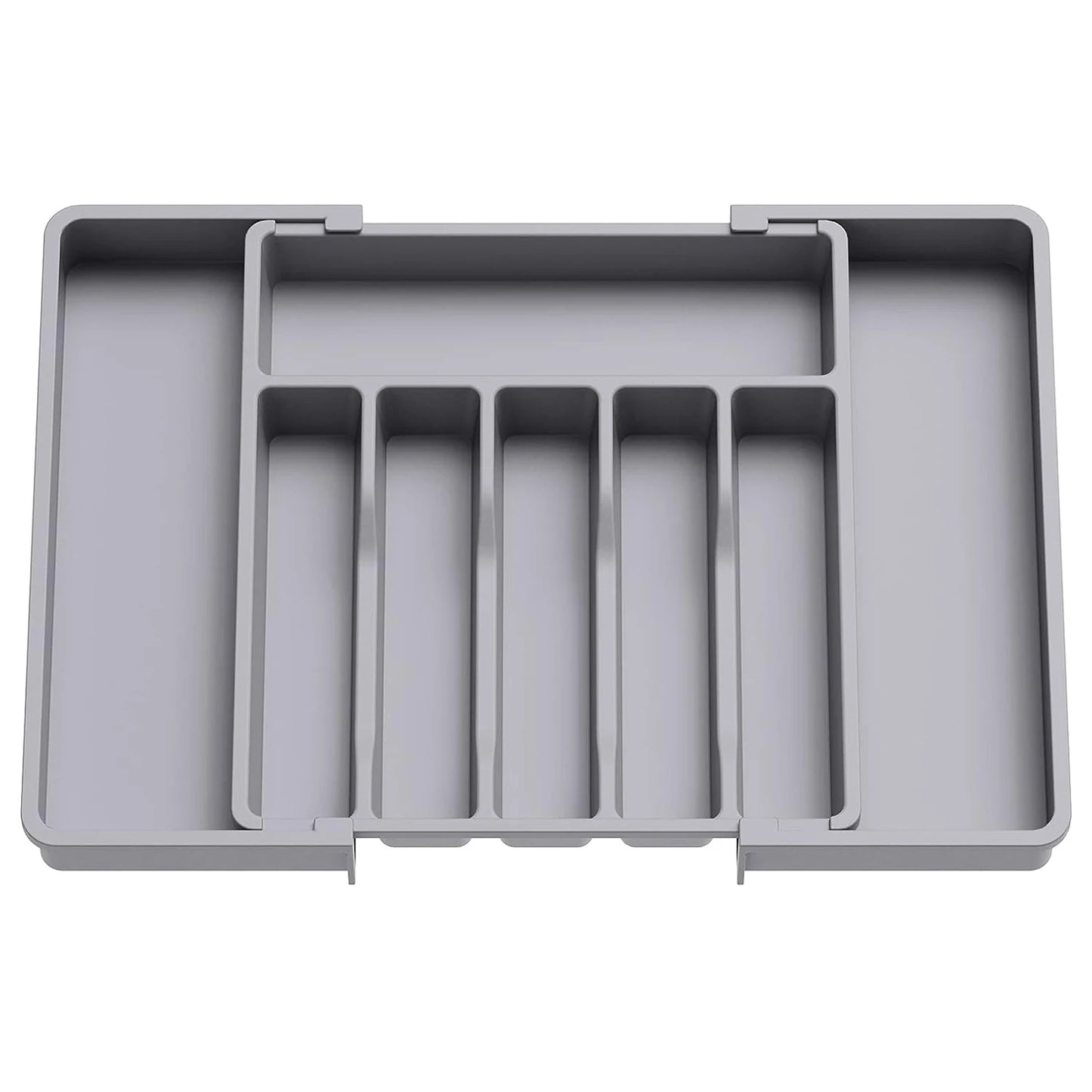 Upgradation Adjustable Flatware Tableware Organizer with Dividers Utensil Holder Plastic Storage Tray for Spoons Forks Knives