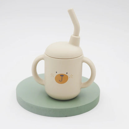 New cartoon 120ML Baby Silicone Sippy Cup BPA-Free Portable Storage Snack Container Feeding Cup  Leakproof trainer cup