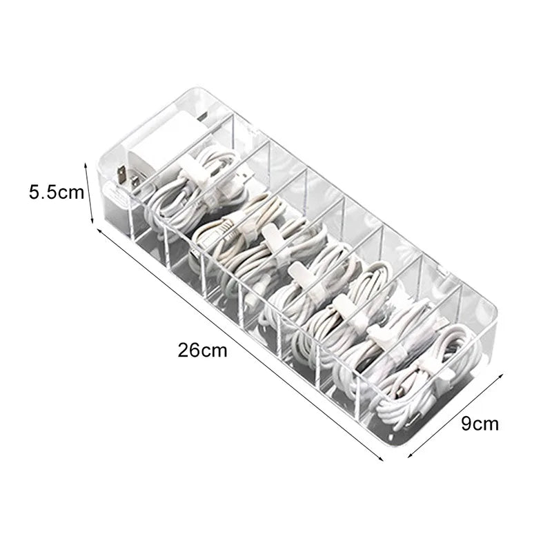 Dustproof Organizer Cable Box Hub Organizer Box Desktop Data Cable Organizer Box Mobile Phone Charging Cable Power Cable Buckle