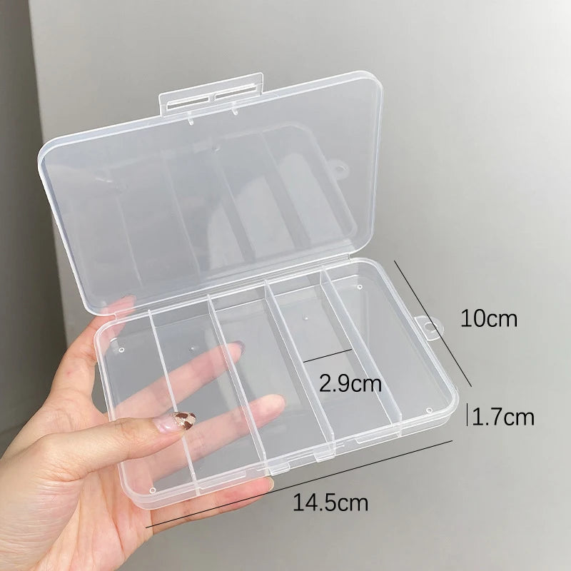 5/6 Grid Compartment Storage Box Transparent Square Earrings Case Jewelry Finding Accessories Packaging Bead Pearl Organizer