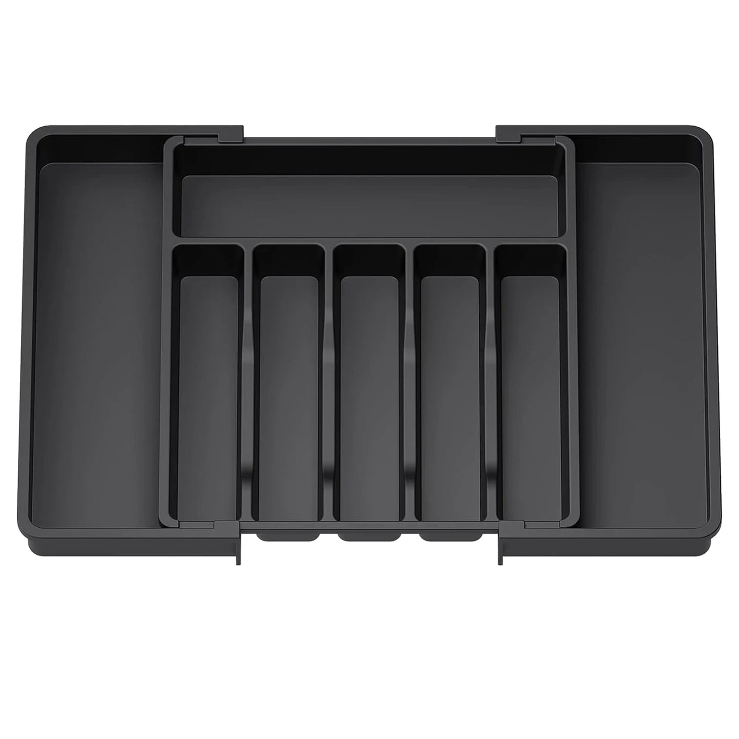 Upgradation Adjustable Flatware Tableware Organizer with Dividers Utensil Holder Plastic Storage Tray for Spoons Forks Knives