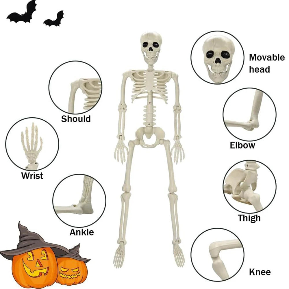 40cm Halloween Human Shape Skeleton,Posable Skeleton,Human Shape Bones,Halloween Herror Decorations,Haunted House Horror Props