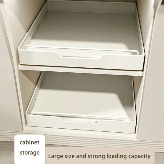 New Kitchen Storage Rack with Slide Rails Pull-out Kitchen Drawer Type Storage Tray Spice Box Storage Rack Cabinets Organizer