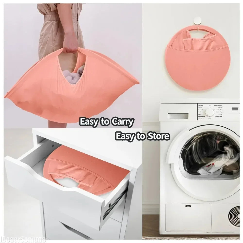 26-inch Laundry Storage Basket Dirty Clothes Bag Portable Container Foldable Pop-up Basket Home Space Saving Organizer