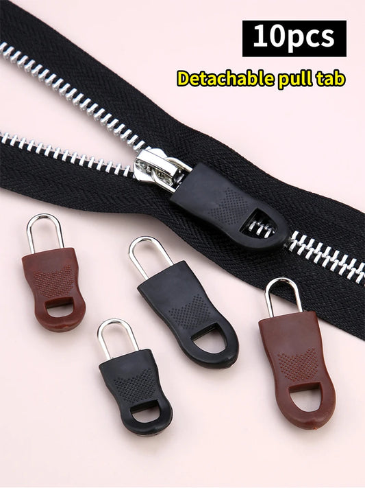 8/10pcs Replacement Zipper Head Tool-free Removable Zipper Puller for Luggage Schoolbag End Fit Rope Tag Clothing ZipFixerBroken