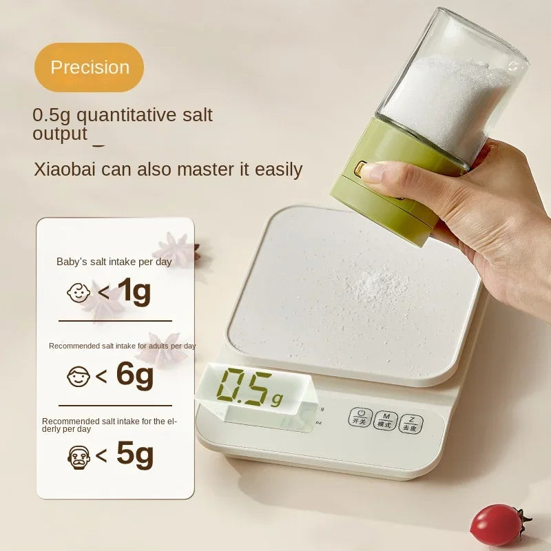 Metering Salt Shaker Push Type Seasoning Salt Dispenser Salt Tank Sugar Bottle Spice Pepper Salt Shaker Jar Can Bottle