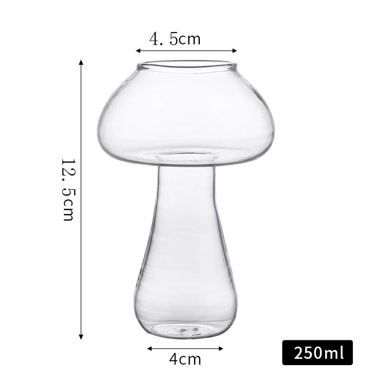 Mushroom Cocktail Glass Cup with Straw For  drinks Beer Creative Clear Wine Glasses Coffee Cups Drinkware Bar Tool