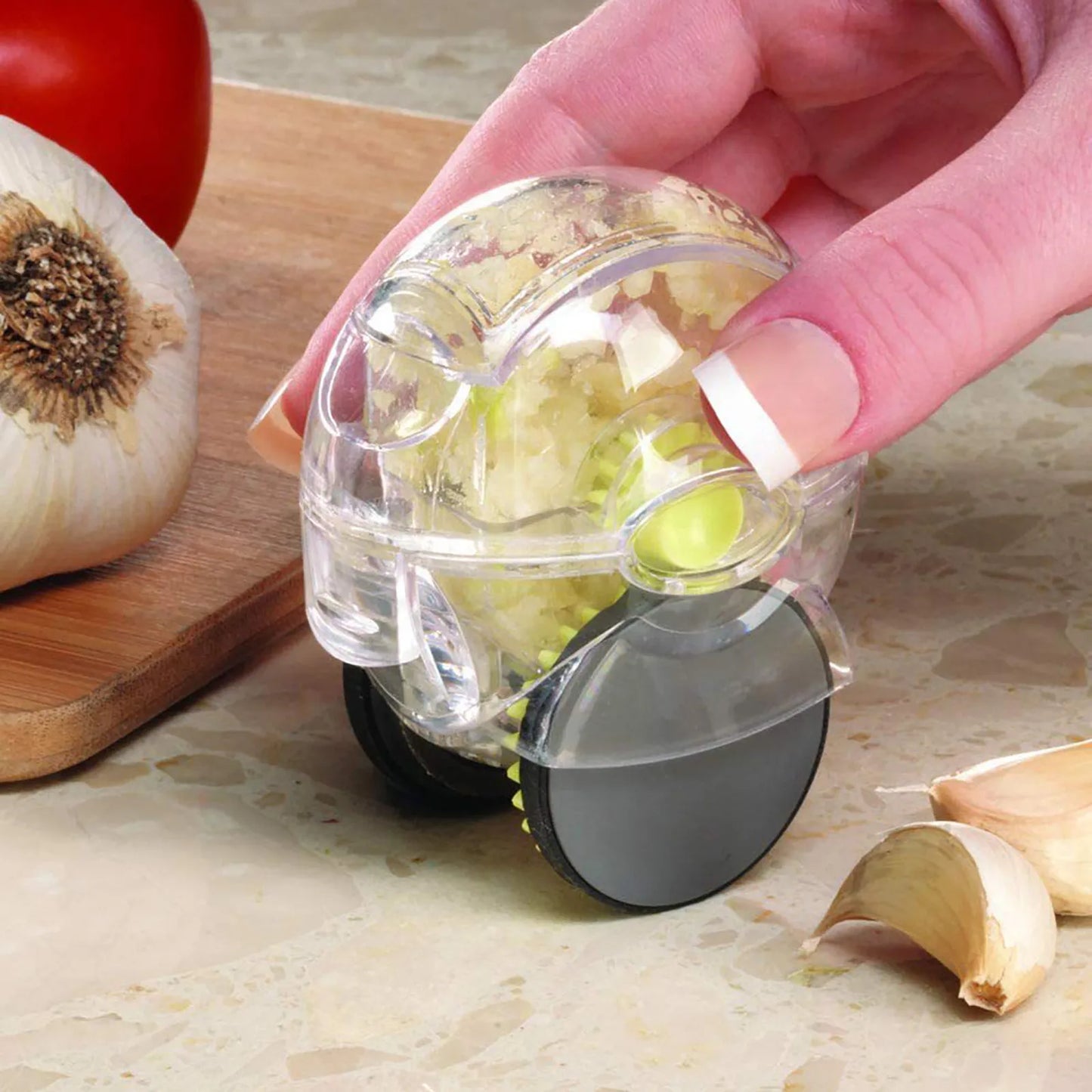 Garlic Chopper Wheel Garlic Mincer Roller Garlic Hand Crusher