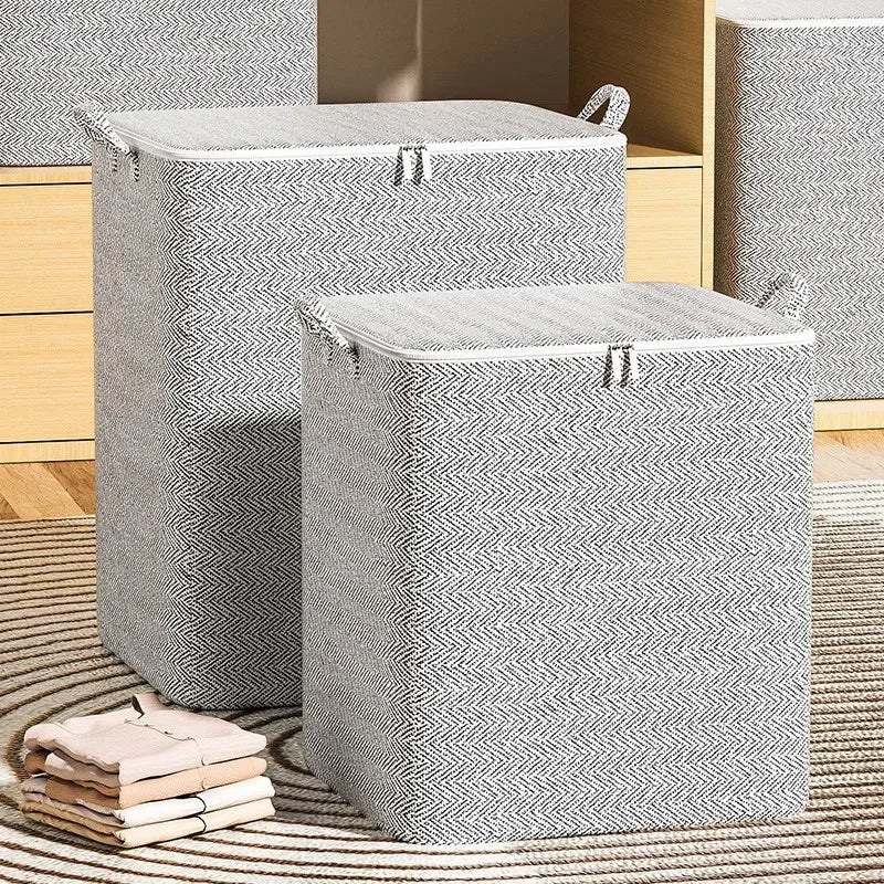 Stereoscopic Storage Boxes Household Storage Boxes With Windows Organizing Boxes Fabric Foldable Large Capacity Closet Storage