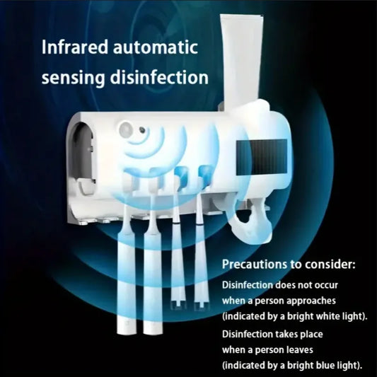 Toothbrush and Towel Disinfection Two in One Shelf Wall Mounted Intelligent Light Filled Ultraviolet Sterilization Sterilizer