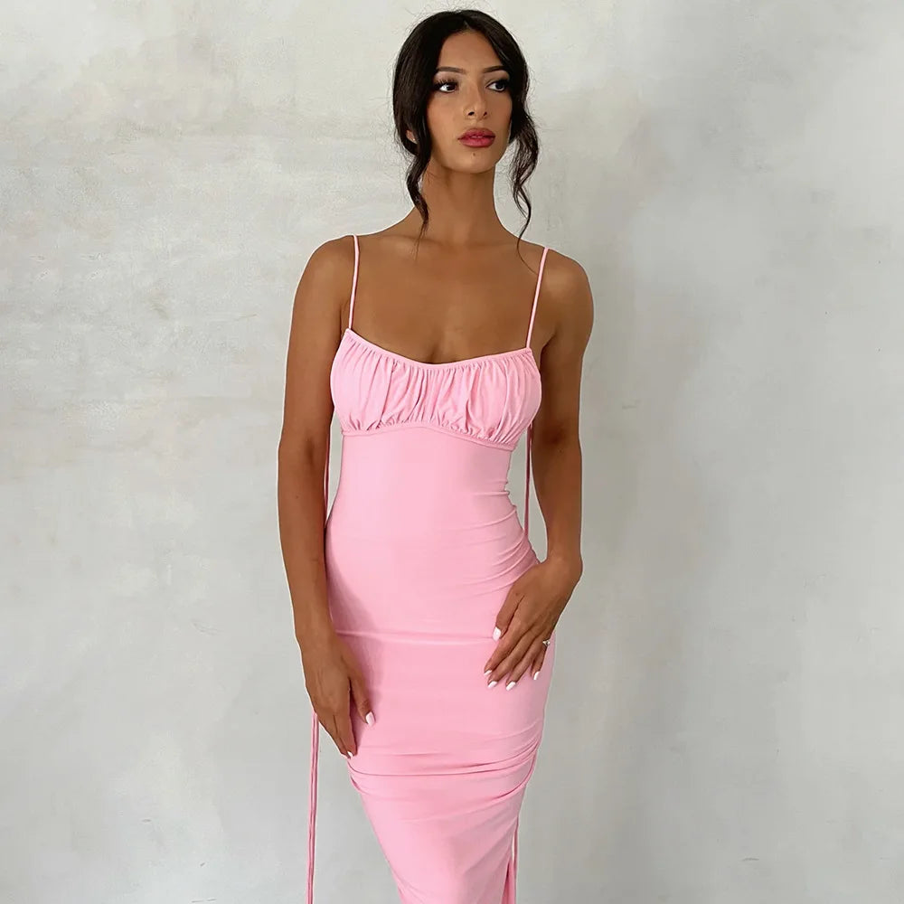 Tamera Spaghetti Strap Backless Maxi Dress