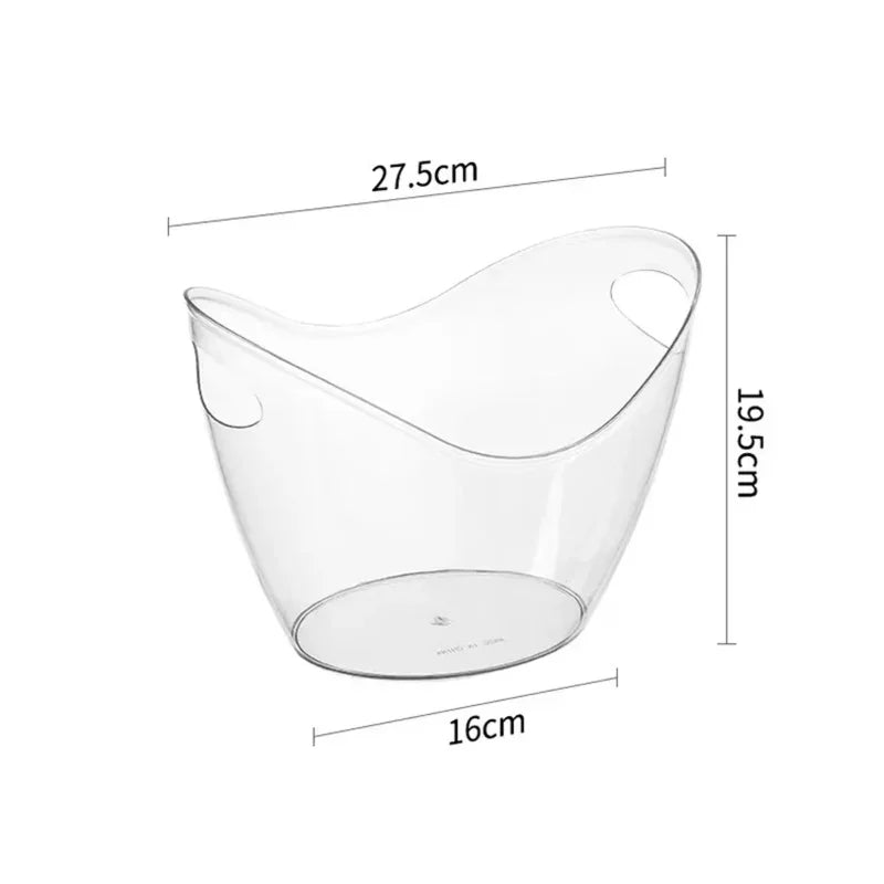 Transparent Ice Cube Storage Bucket Beer Wine Bucket Bar Ice Bucket Container Champagne Can Wine Bucket Champagne Beer Chiller