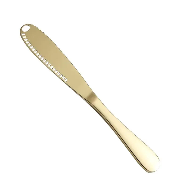 Butter Knife Holes Cheese Dessert Knife Stainless Steel Jam Knife Cutlery Toast Wipe Cream Bread Cheese Cutter Kitchen Tools