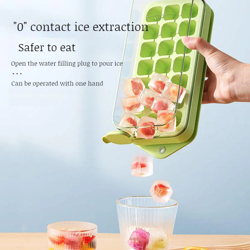 Ice Cube Mold Silicone Material Push-type Ice Mould Quick Demould Ice Cube Tray Creative Party Bar Kitchen Freezer Cooling Drink