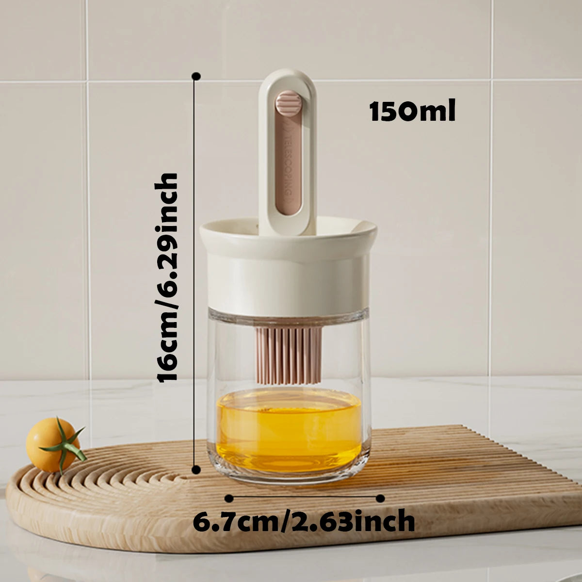 WMMO Telescopic Oil Brush Integrated Bottle Adjustable Length High Temperature Resistant Household Kitchen Barbecue Baking Tool