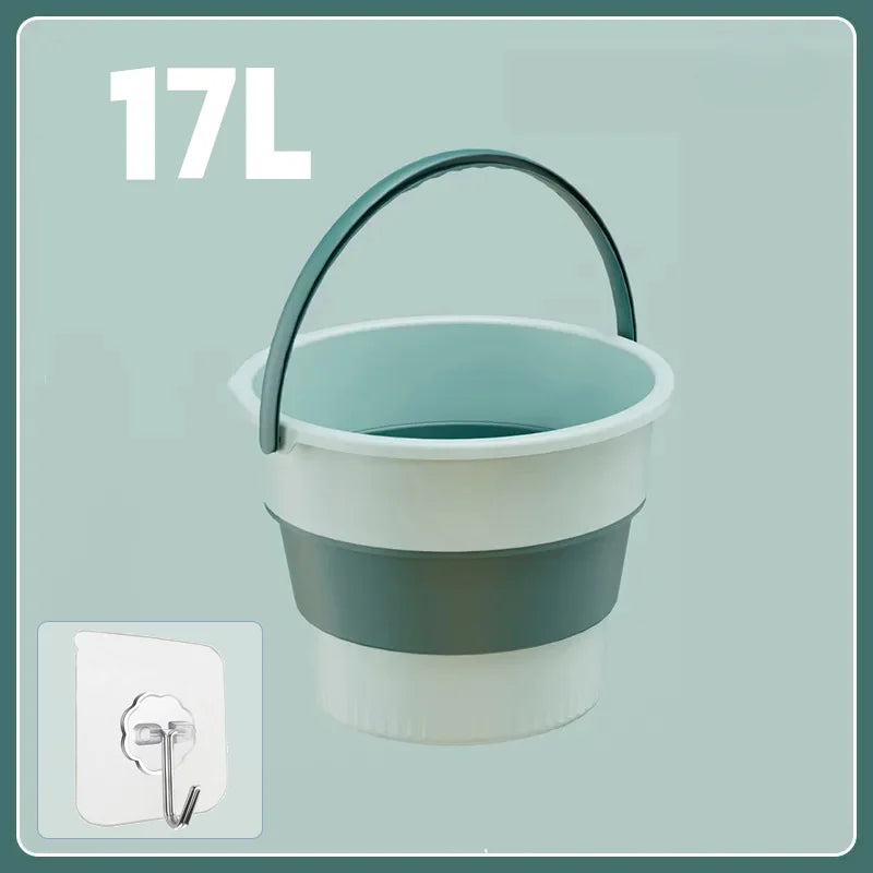 5/10/17L Portable Folding Bucket  Multifunctional Thickened Silicone Bucket for Car Washing and Fishing  Camping Folding Bucket