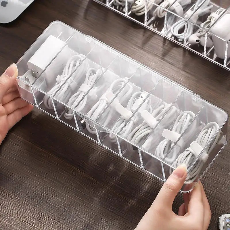 Dustproof Organizer Cable Box Hub Organizer Box Desktop Data Cable Organizer Box Mobile Phone Charging Cable Power Cable Buckle