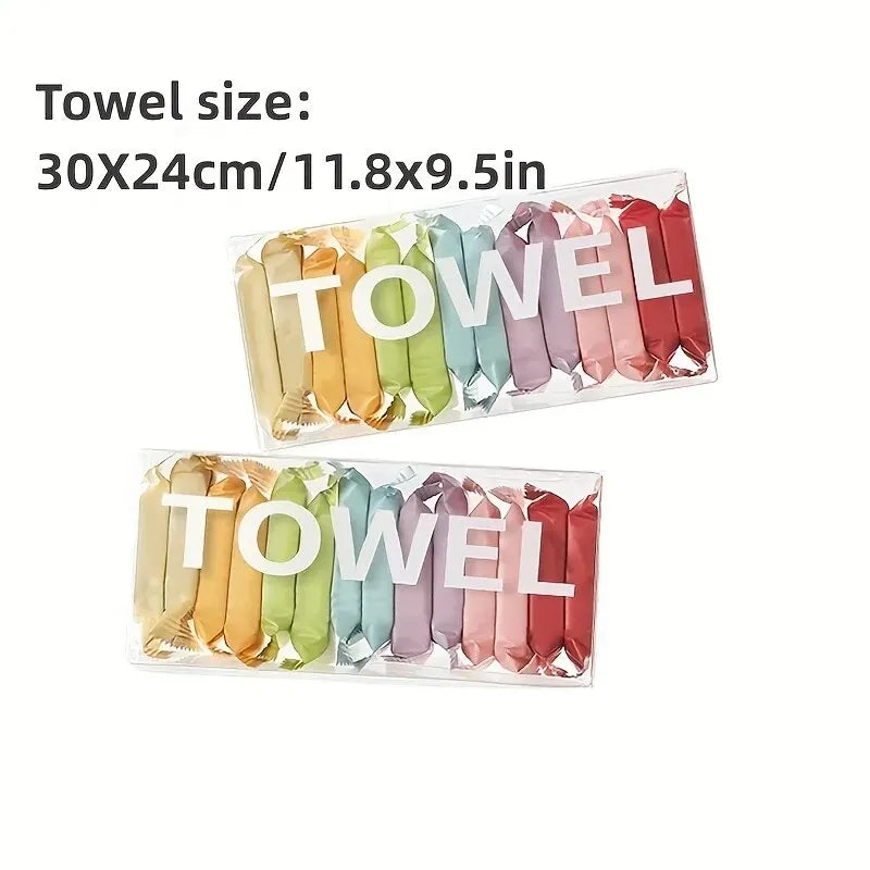 14pcs/box Disposable Washcloth Portable Travel Towel Thickened Compressed Face Cleansing Beauty Square Towel