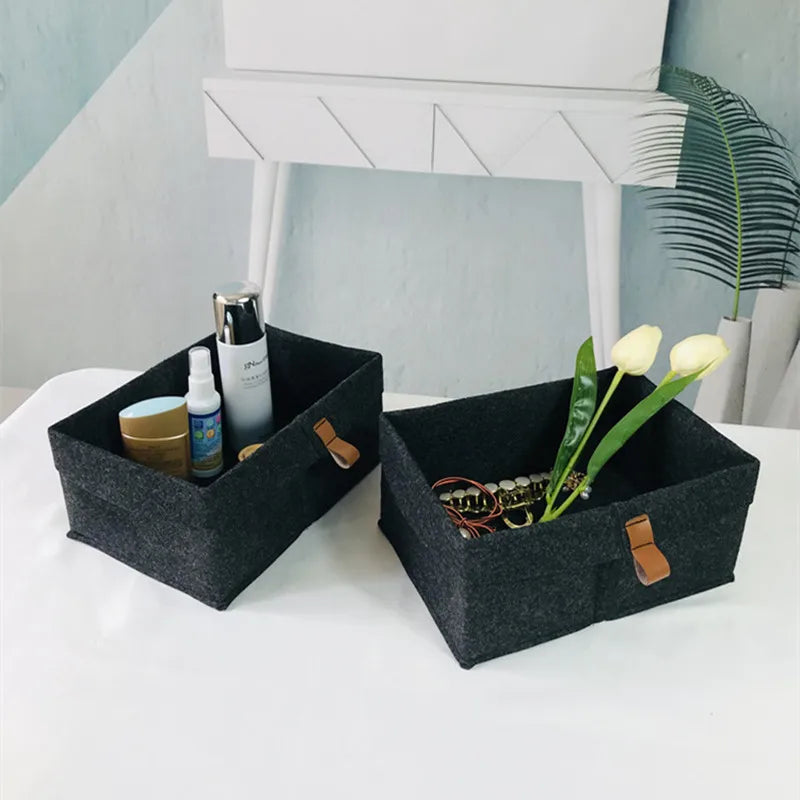 Desktop Storage Baskets Felt fabric Bedroom countertop Organize Basket Pen holder Sundries Cosmetics Storage,Basket of flowe