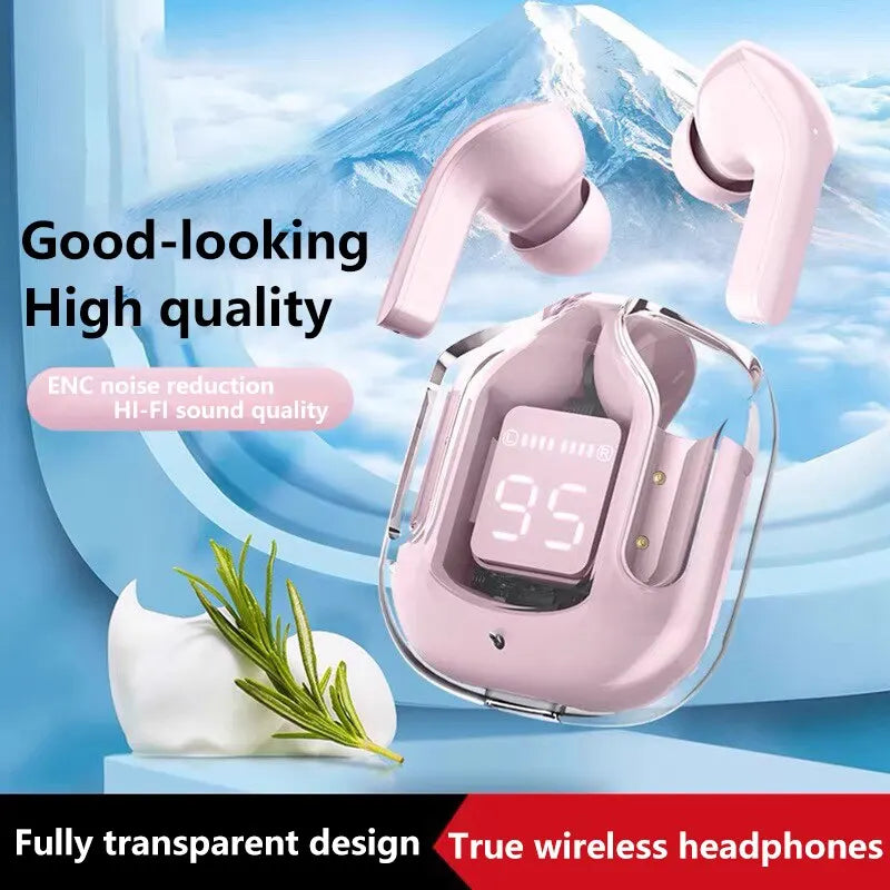 True Wireless Bluetooth Headset Transparent Design with LED Digital Display Stereo Sound TWS Earphones for Sports Working-Air 31