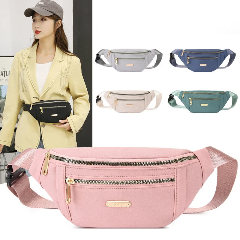 Waist Bags for Women Oxford Leisure Color Waist Bag Shoulder Crossbody Chest Bags Handbags All-match Messenger Belt Bags