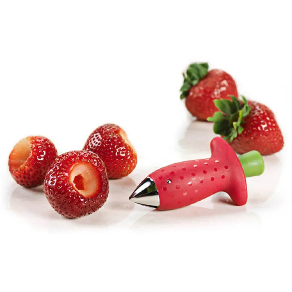 Strawberry Slicer Cutter Strawberry Corer Strawberry Huller Fruit Leaf Stem Remover Salad Cake Tools Kitchen Gadget Accessories