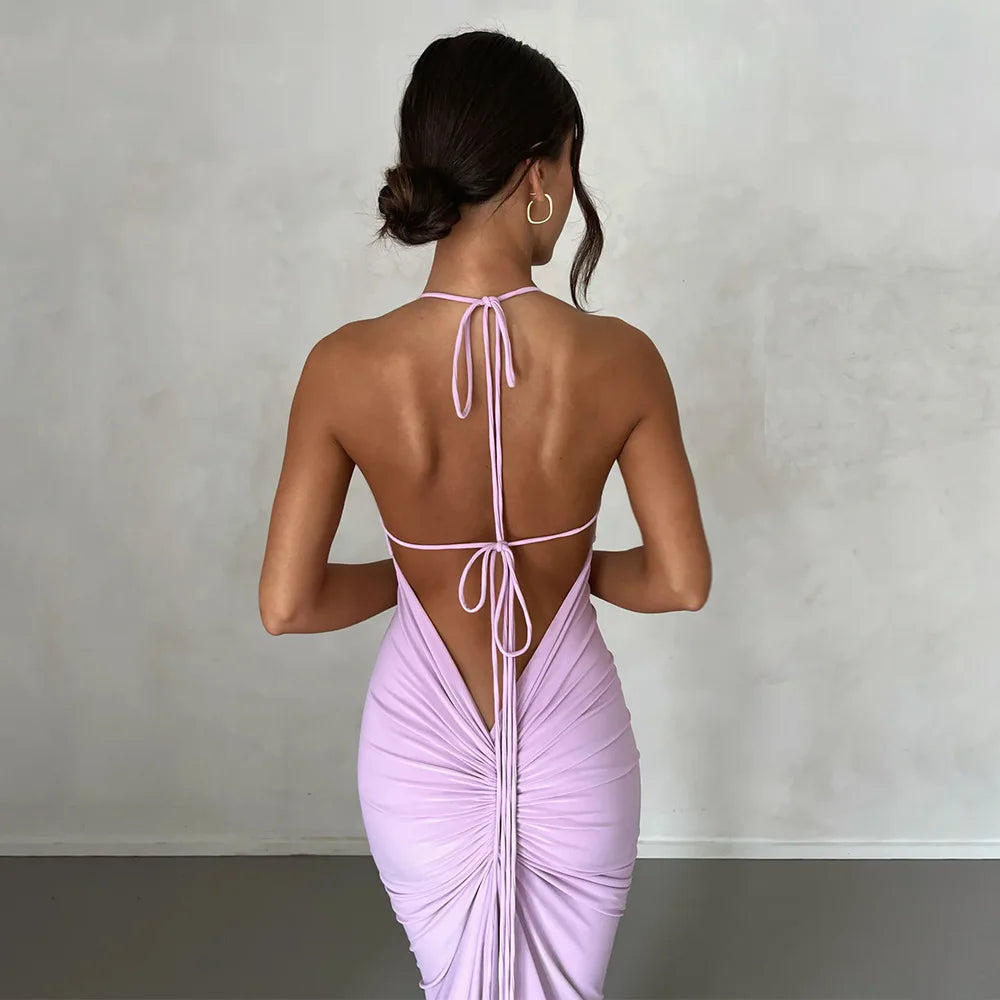 Tamera Spaghetti Strap Backless Maxi Dress