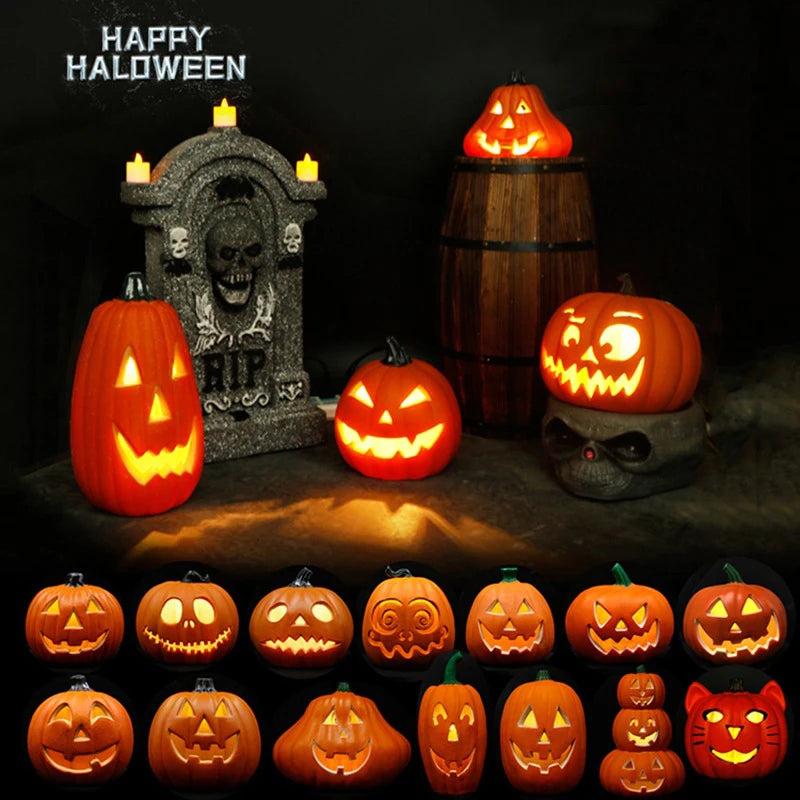 Halloween Decoration Scream Pumpkin Led Festival Accessories Decorations Bright Materials Ring Light Fairy Lights Night Outdoor