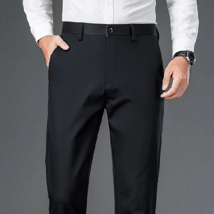 Men's lightweight business casual pants with micro elasticitymen's quick drying pantsnew straight leg office black deep bluepant