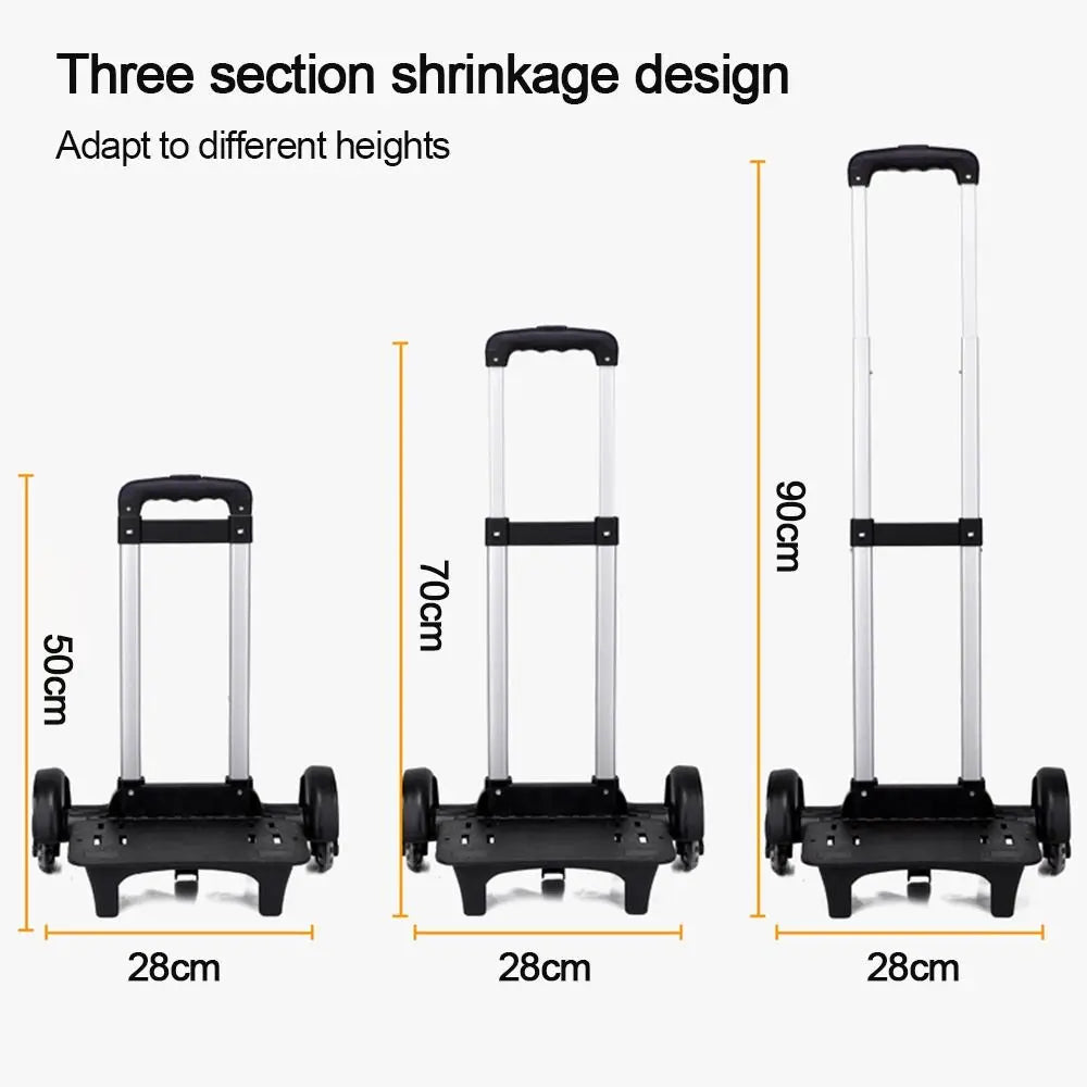 New 2 Wheel Pullling Rod Carrier Durablel Trolley Rack Aluminum Alloy Foldable Hand Cart for Student Backpack Pet Luggage Travel