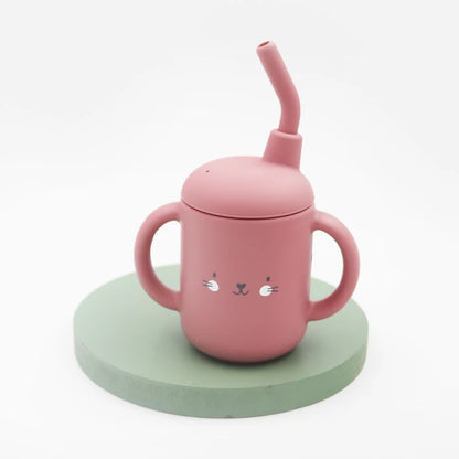 New cartoon 120ML Baby Silicone Sippy Cup BPA-Free Portable Storage Snack Container Feeding Cup  Leakproof trainer cup