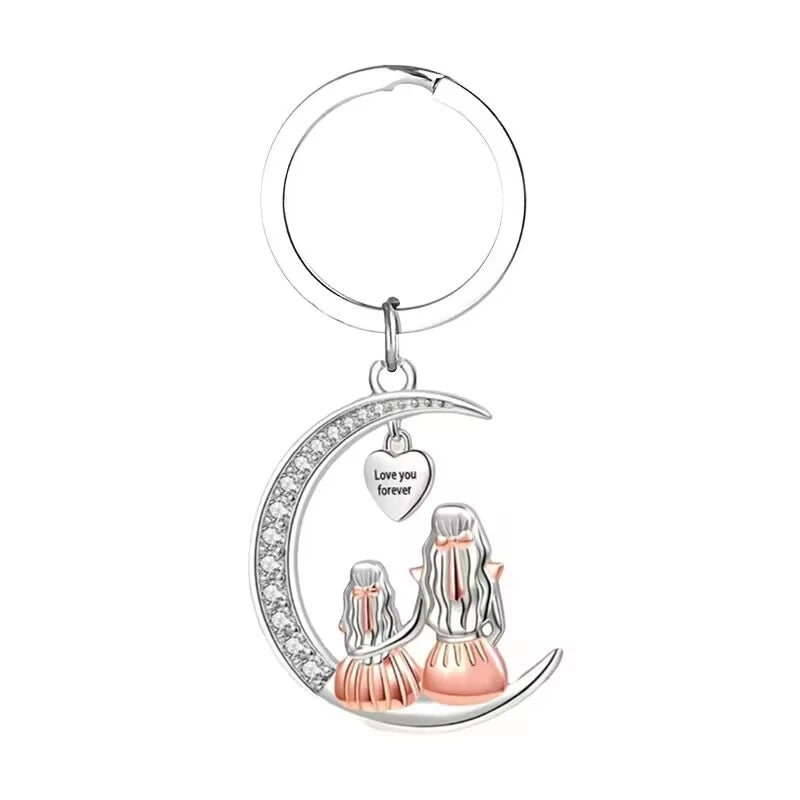 Collier avec pendentif lune maman fille