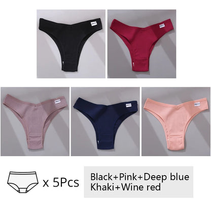 Ember 5-Piece Cotton Panty Set